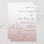 Elegante Rose Einladung (Vorne/Hinten)