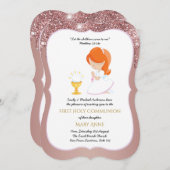 Elegante Rose Einladung (Vorne/Hinten)