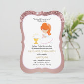 Elegante Rose Einladung (Stehend Vorderseite)