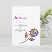 Elegante Rose Einladung zum Geburtstag (Stehend Vorderseite)