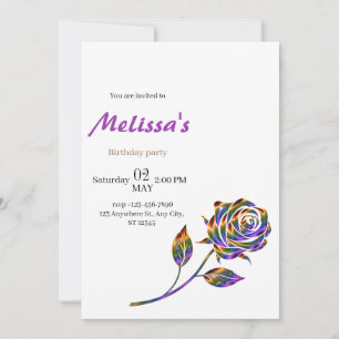 Elegante Rose Einladung zum Geburtstag