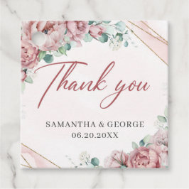 Elegante Rose Eukalyptus Gastgeschenk Hochzeit Tag Geschenkanhänger