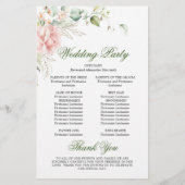 Elegante Rose Eukalyptus Wedding Zeremony Program (Rückseite)