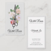 Elegante Rose Fairstylist Light Gray Visitenkarte (Vorne/Hinten)
