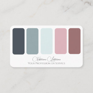 Elegante Rose Farbpalette Kalligraphie QR-Code B Visitenkarte