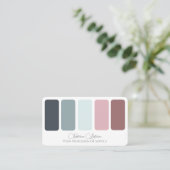 Elegante Rose Farbpalette Kalligraphie QR-Code B Visitenkarte (Stehend Vorderseite)