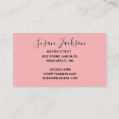 Elegante Rose Floral Gold Edging Business Card Visitenkarte (Rückseite)