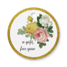 Elegante Rose Floral Gold Glitzer