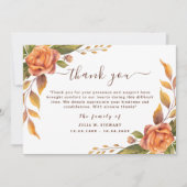 Elegante Rose Floral Moderne Beerdigung Vielen Dan Karte (Vorderseite)