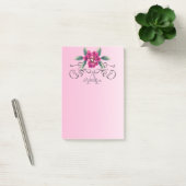 Elegante Rose Floral Monogram Post-it Klebezettel (Büro)
