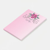 Elegante Rose Floral Monogram Post-it Klebezettel (angewinkelt)