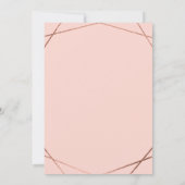 Elegante Rose Foil Geometric Bat Mitzvah Einladung (Rückseite)
