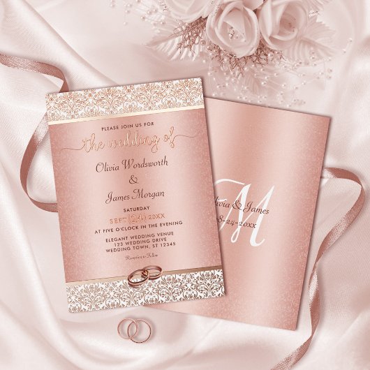 Elegante Rose Folieneinladung