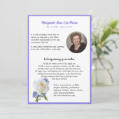 Elegante Rose Foto Frame Death Ankündigung (Stehend Vorderseite)