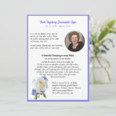 Elegante Rose Foto Frame Death Ankündigung (Stehend Vorderseite)