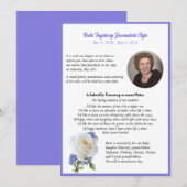 Elegante Rose Foto Frame Death Ankündigung (Vorne/Hinten)