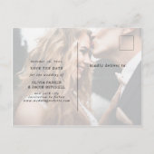 Elegante Rose | FOTO SAVE THE DATE Ankündigungspostkarte (Rückseite)