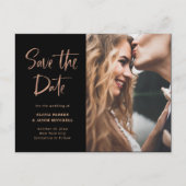 Elegante Rose | FOTO SAVE THE DATE Ankündigungspostkarte (Vorderseite)