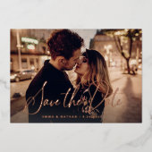 Elegante Rose | FOTO SAVE THE DATE Folieneinladung (Vorderseite)