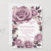 Elegante Rose Frame Template Hochzeitsempfehlung Einladung (Vorderseite)