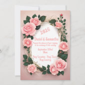 Elegante Rose Frame Template Hochzeitsempfehlung Einladung (Vorderseite)