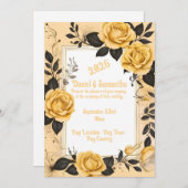Elegante Rose Frame Template Hochzeitsempfehlung Einladung (Vorne/Hinten)
