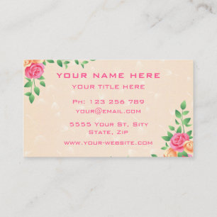 Elegante Rose Garden Rahmen Moderne Berufliche Visitenkarte