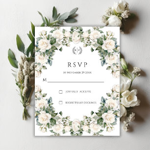 Elegante Rose Garden Wedding RSVP Karte