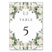Elegante Rose Garden Wedding Tischnummer (Vorderseite)