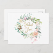 Elegante Rose Garland Business Vielen Dank Postkarte (Vorne/Hinten)