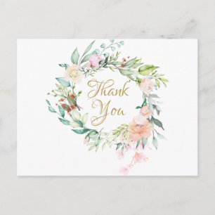 Elegante Rose Garland Business Vielen Dank Postkarte
