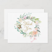 Elegante Rose Garland Business Vielen Dank Postkarte (Vorne/Hinten)