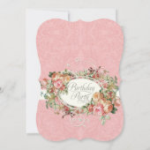 Elegante Rose Geburtstagsparty Tee Party Einladung (Rückseite)