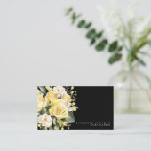 Elegante Rose Gelbe Schwarze Blume Visitenkarten Visitenkarte (Stehend Vorderseite)