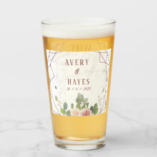 Elegante Rose Geometrische Hochzeit Glas