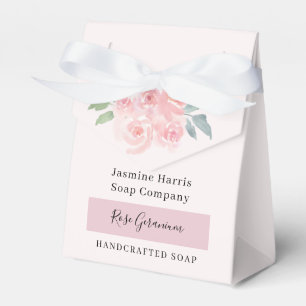 Elegante Rose Geranium Handgefertigte Seifenfavori Geschenkschachtel