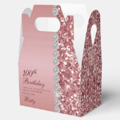 Elegante Rose Gold 100. Geburtstag Geschenkschachtel (Geöffnet)