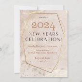 Elegante Rose Gold 2024 Neues Party Einladung (Vorderseite)