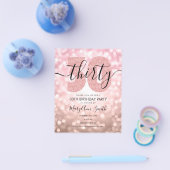 Elegante Rose Gold 30. Geburtstag Party Einladung Flyer (Einzeln)