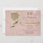 Elegante Rose Gold 50. Geburtstag Einladung (Vorderseite)