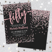 Elegante Rose Gold 50. Geburtstag Einladung