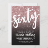 Elegante Rose Gold 60. Geburtstag Einladung (Vorderseite)