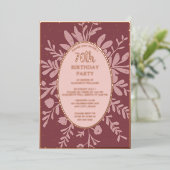 Elegante Rose Gold 70. Custom Birthday Party Folieneinladung (Stehend vorne)