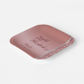 Elegante Rose Gold 70. Geburtstag Pappteller (Gewinkelt)