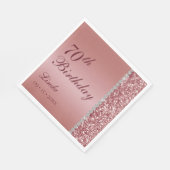 Elegante Rose Gold 70. Geburtstag Serviette (Ecke)