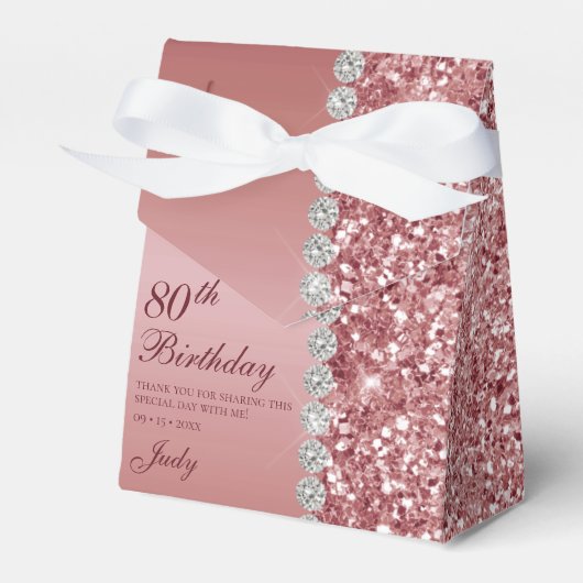 Elegante Rose Gold 80. Geburtstag Geschenkschachtel (Vorderseite)