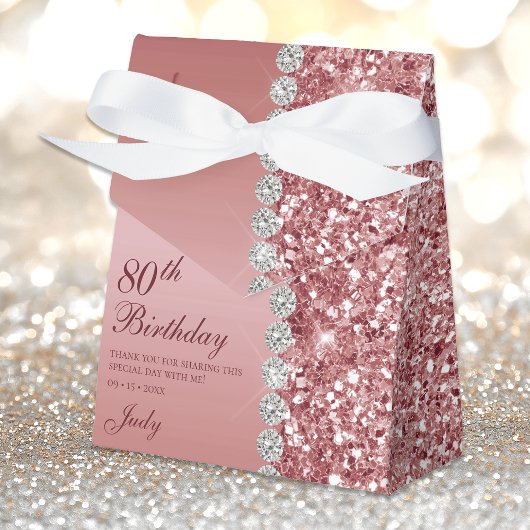 Elegante Rose Gold 80. Geburtstag Geschenkschachtel