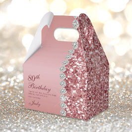 Elegante Rose Gold 80. Geburtstag Geschenkschachtel