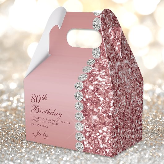 Elegante Rose Gold 80. Geburtstag Geschenkschachtel