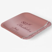 Elegante Rose Gold 80. Geburtstag Pappteller (Gewinkelt)